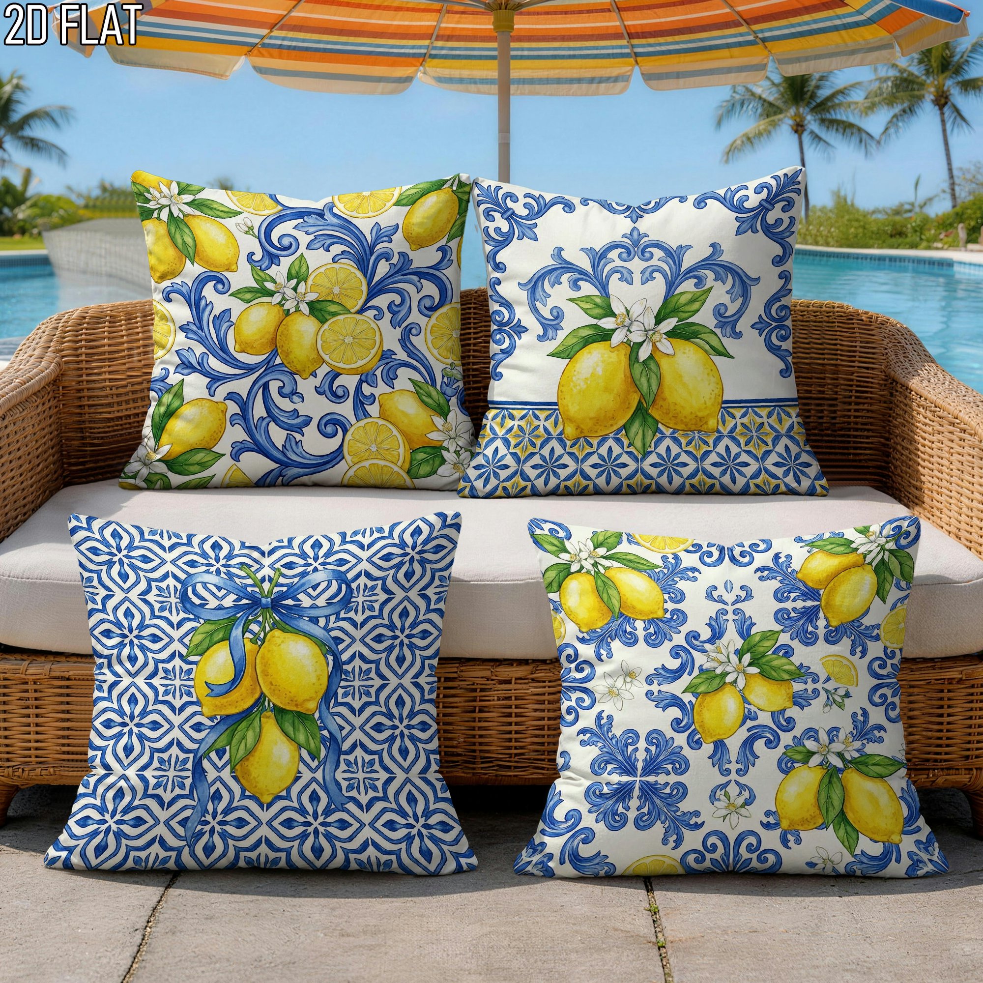 4Pcs Italian Summer Style Thro - مراجعة Ceramic Tile Blank وسعره