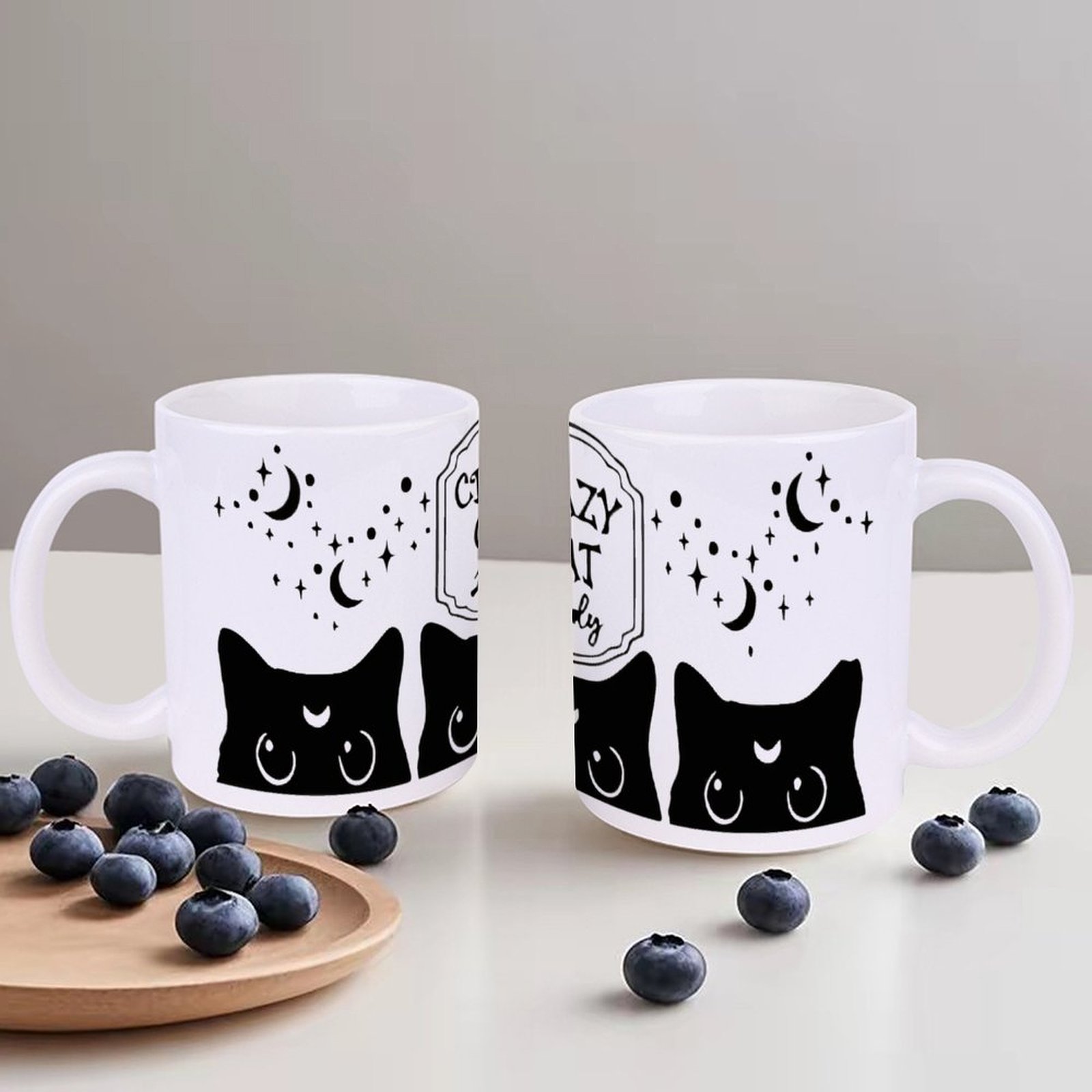 Three Black Cats With Crescent - مراجعة Sublimation Mug White وسعره