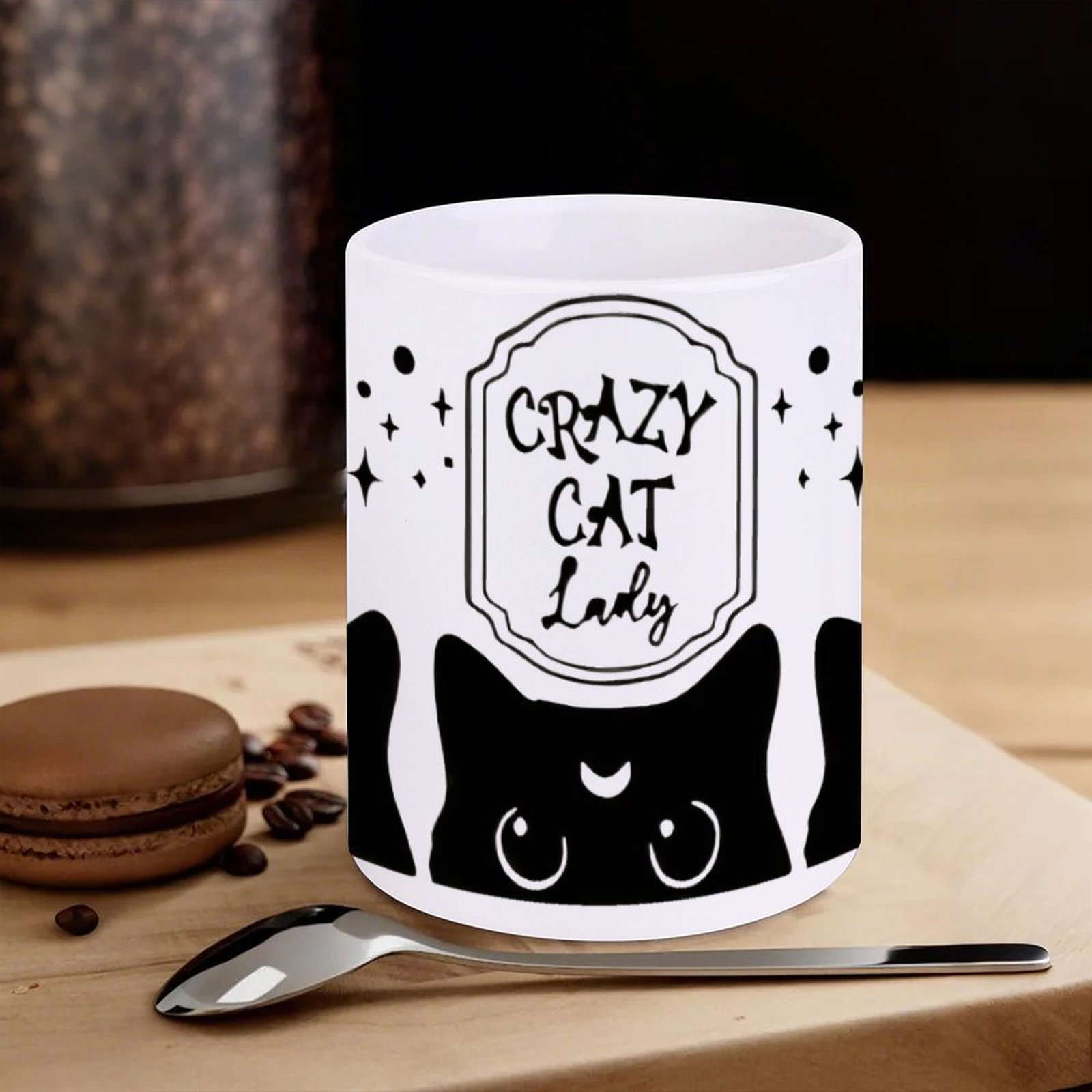 Three Black Cats With Crescent - مراجعة Sublimation Mug White وسعره