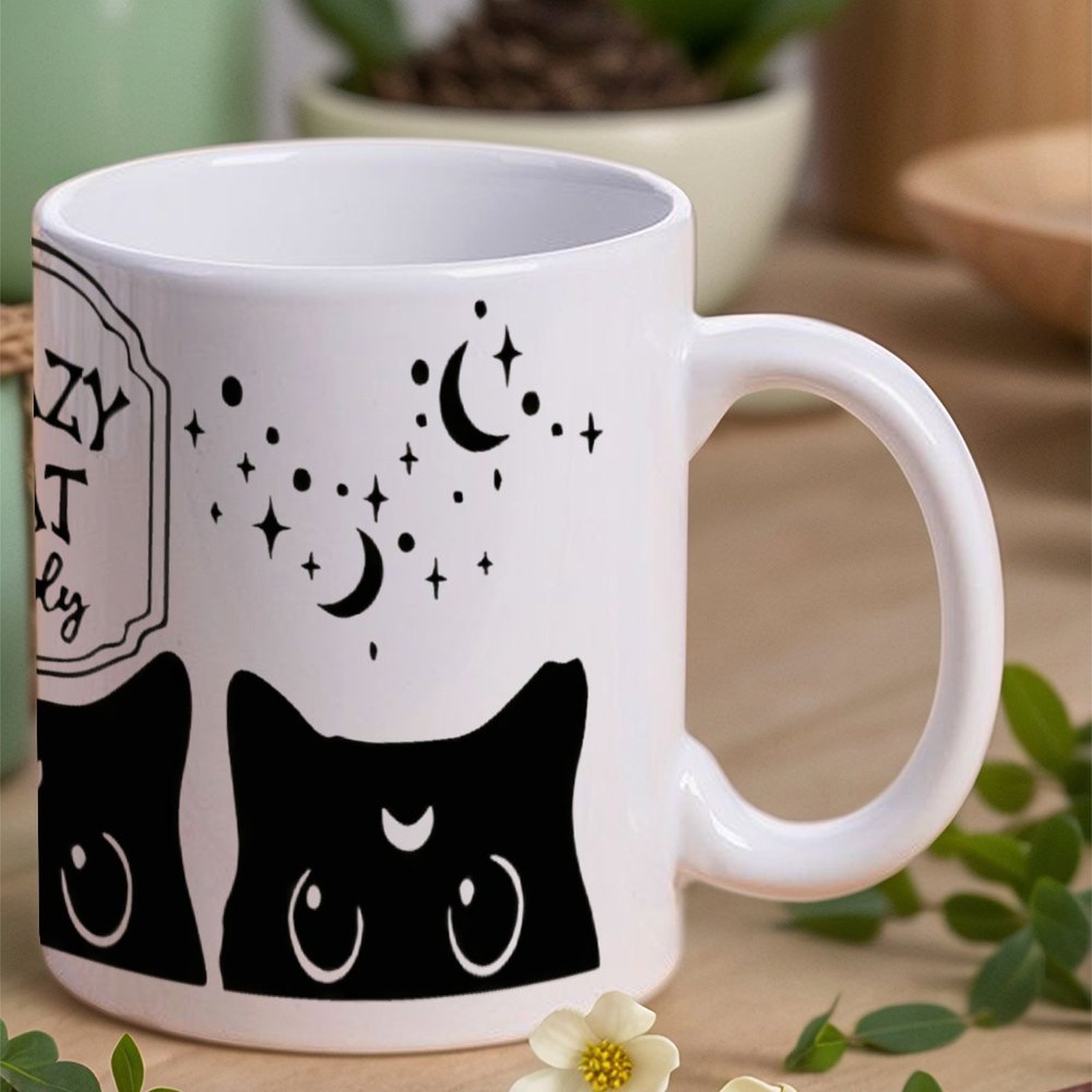 Three Black Cats With Crescent - مراجعة Sublimation Mug White وسعره