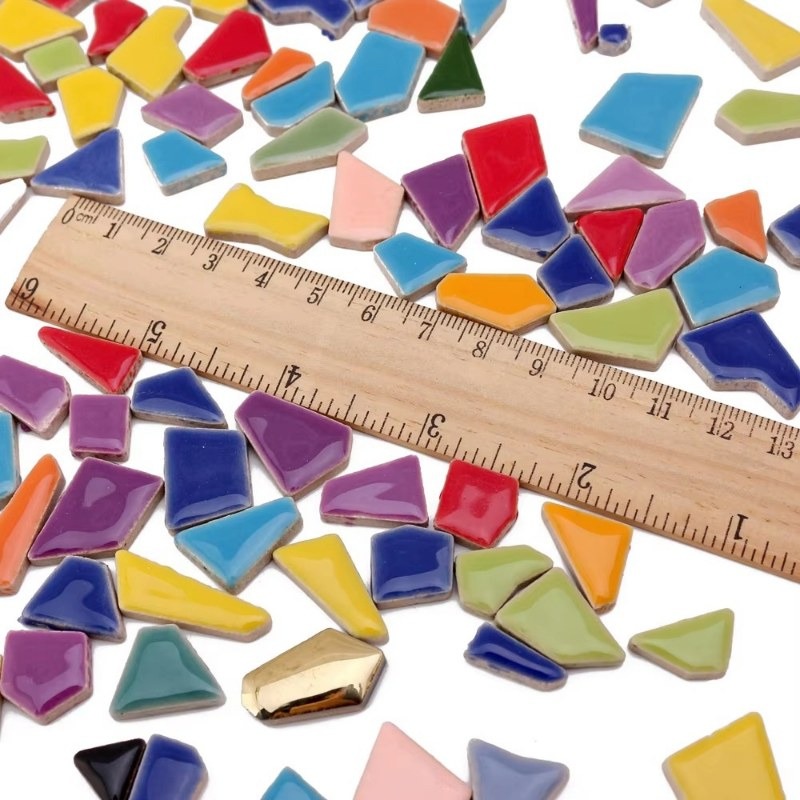 100g Randomly Mixed Colors DIY - مراجعة Ceramic Tile Blank وسعره