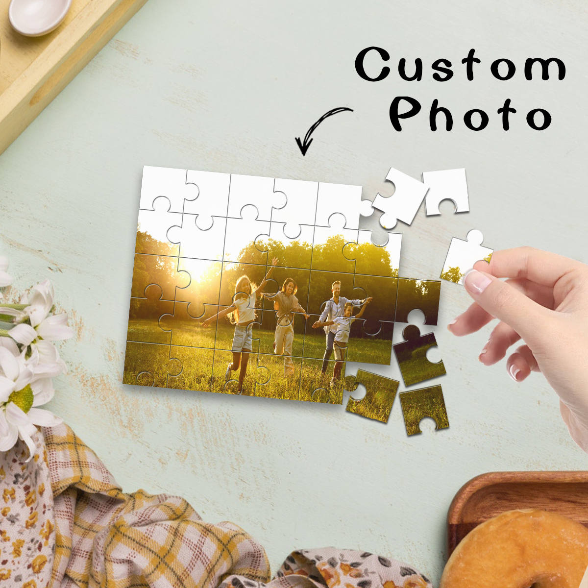 1pc Custom Photo Single Portra - مراجعة Puzzle Blank White وسعره