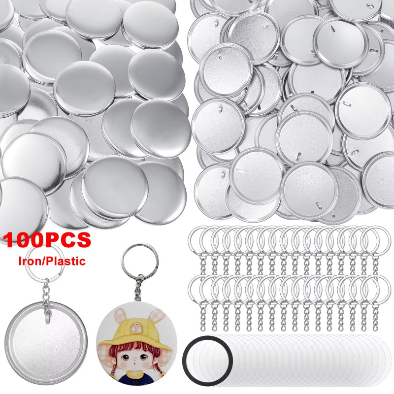 100 Sets 58 Mm/ 44 Mm Button M - مراجعة Button Badge Blank وسعره