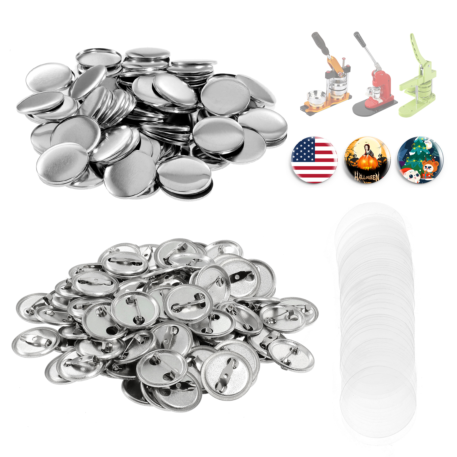 100Pcs Mini DIY Round Mirror M - مراجعة Button Badge Blank وسعره