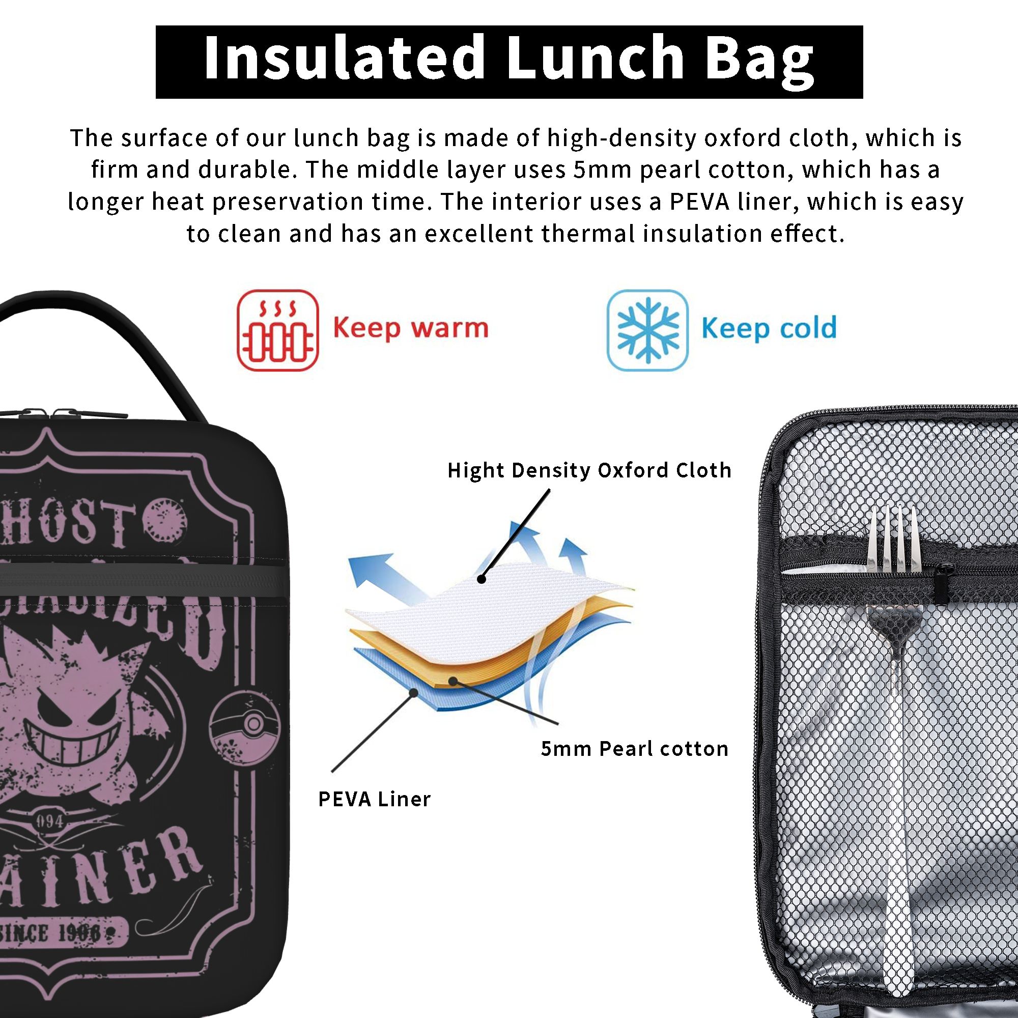 Gengar The Spooky Pokemon Insu - مراجعة Tote Bag Sublimation وسعره