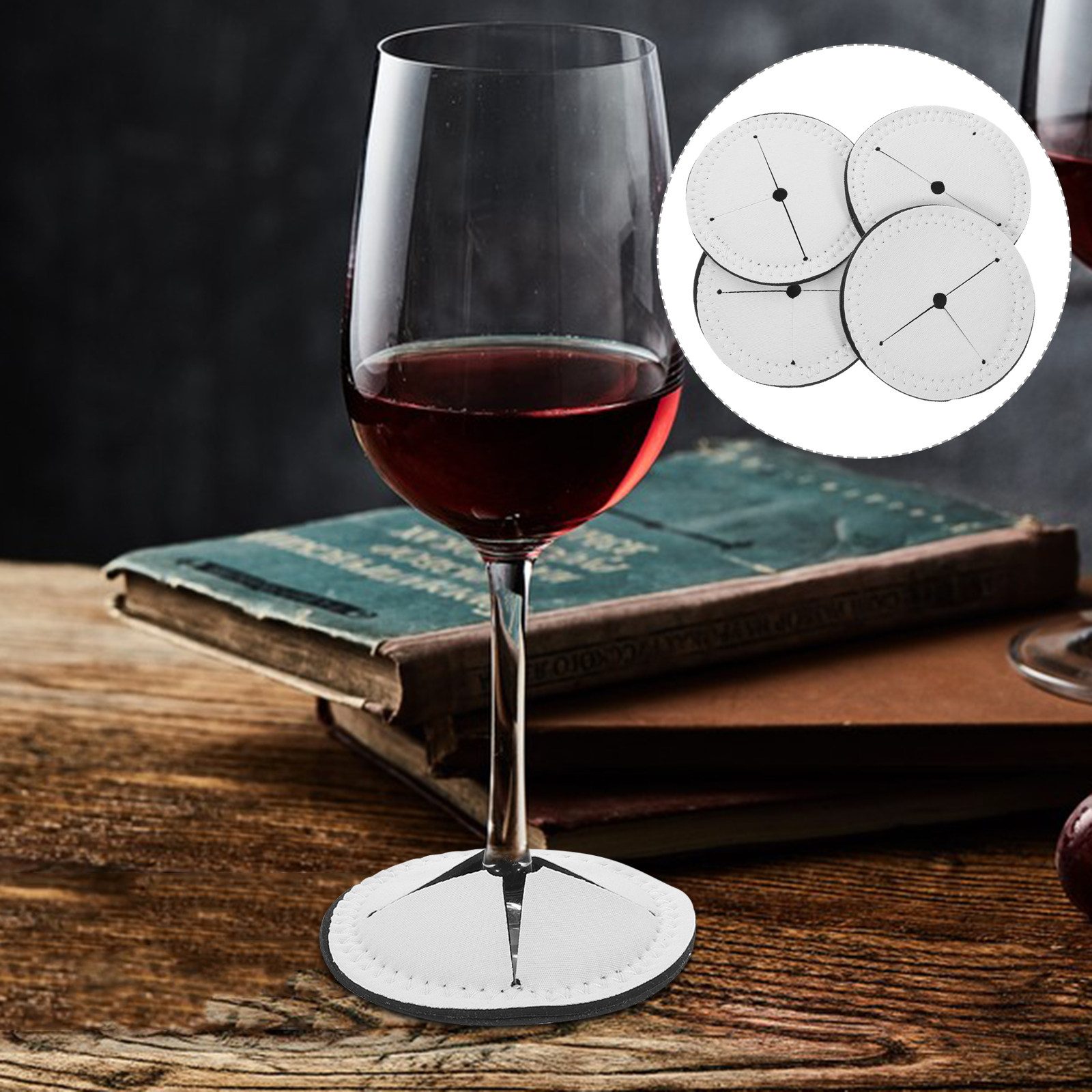 4Pcs Wine Cup Coasters Blank S - مراجعة Coaster Sublimation Blank وسعره