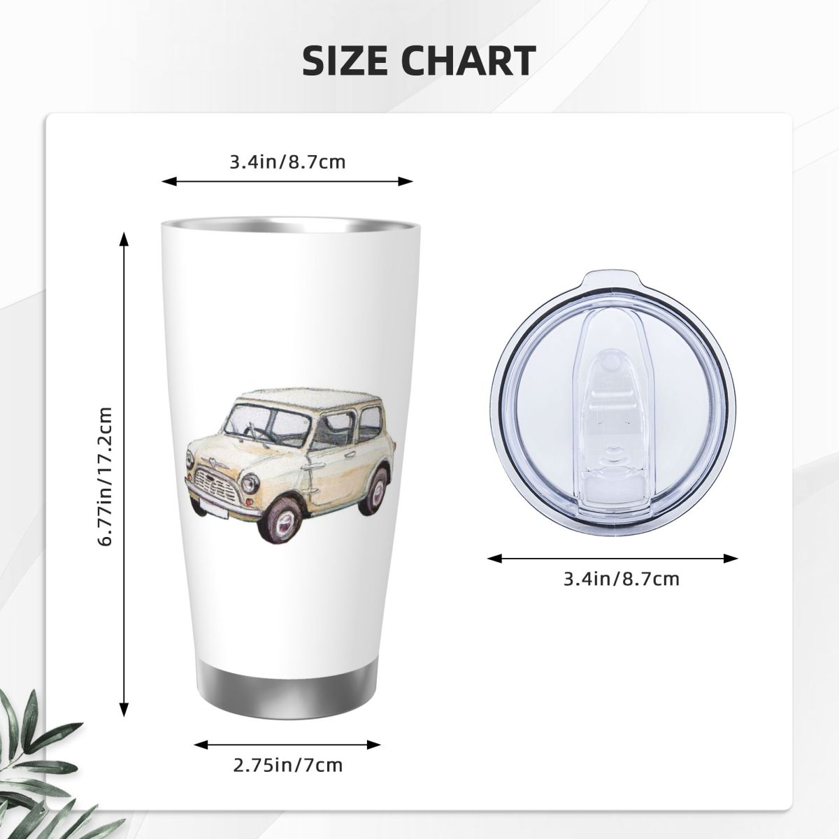 Classic White Mini Cooper In W - مراجعة Tumbler 20Oz White وسعره