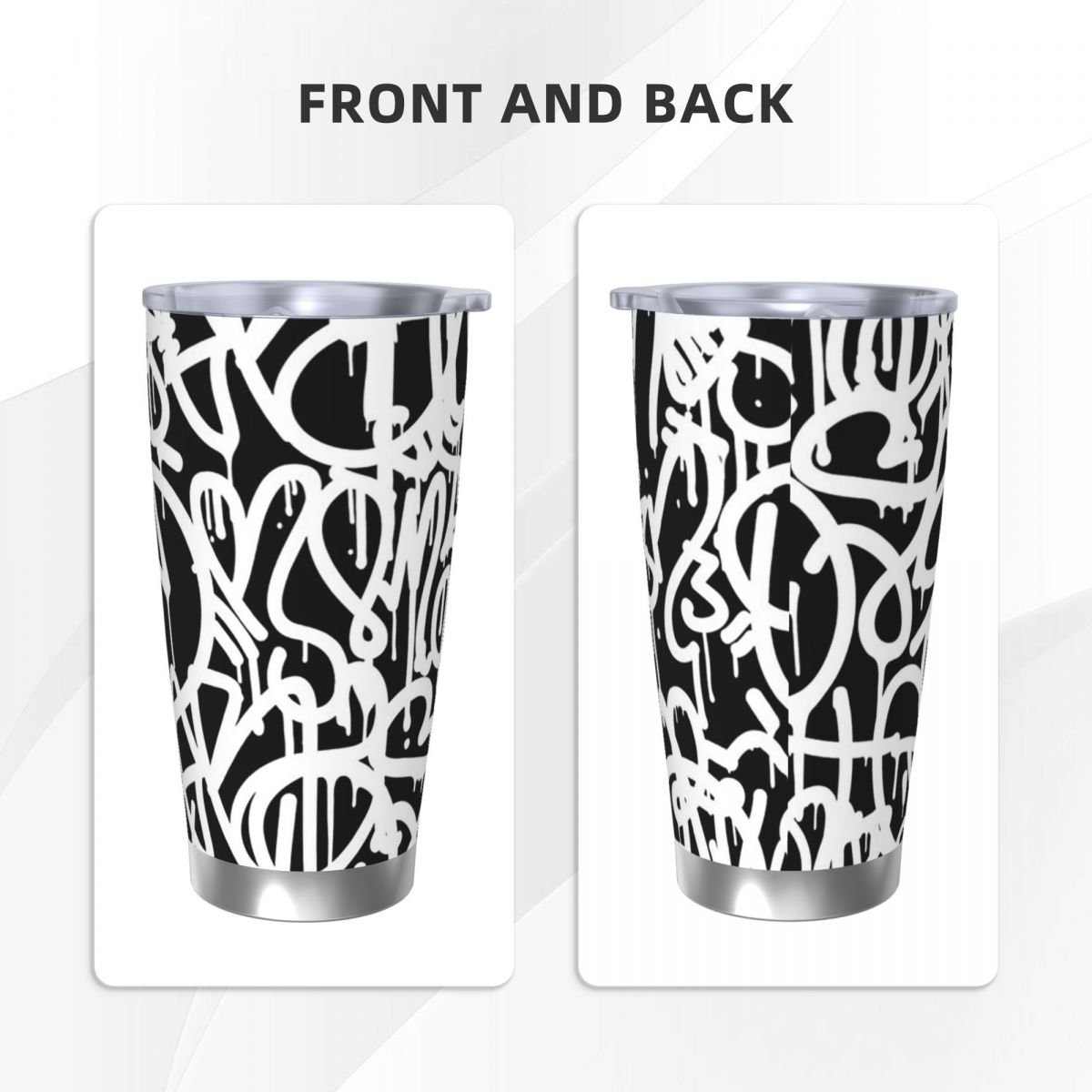 Black And White Graffiti Stain - مراجعة Tumbler 20Oz White وسعره