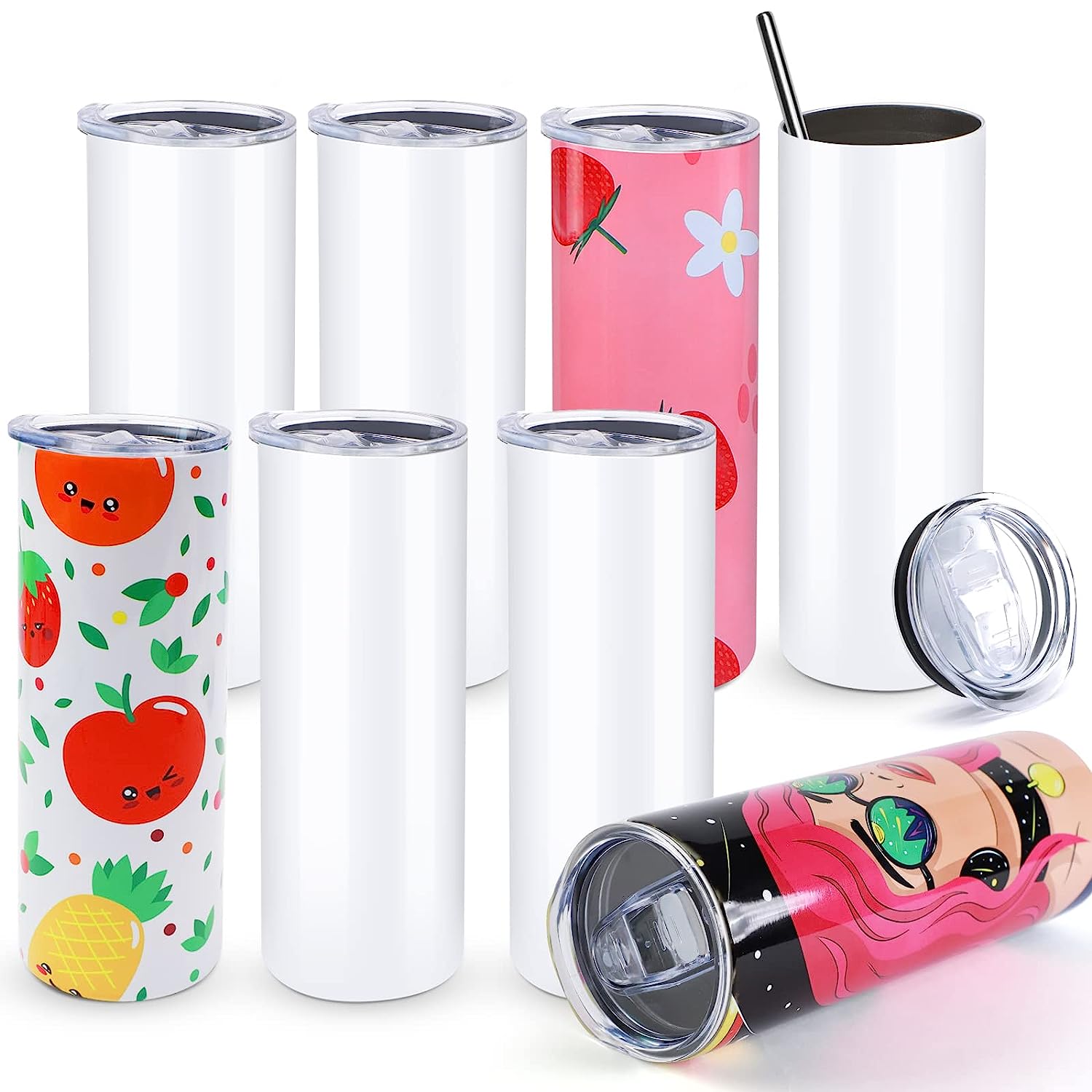 HTVRONT 8pcs Stainless 20 OZ S - مراجعة Sublimation Mug White وسعره