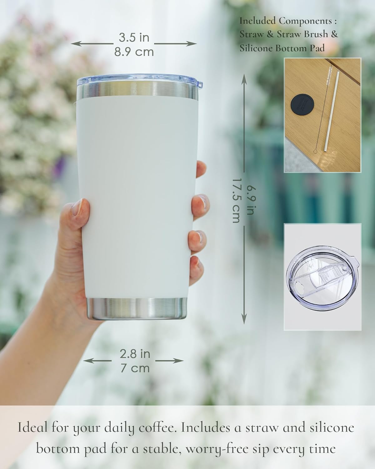 20oz Leakproof Travel Coffee T - مراجعة Tumbler 20Oz White وسعره