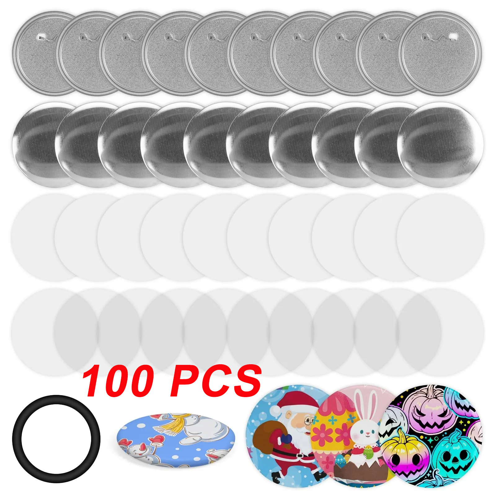 100PCS Blank Button Making Sup - مراجعة Button Badge Blank وسعره