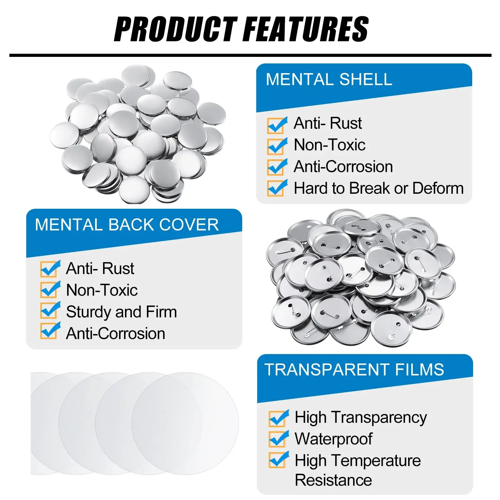 100PCS Blank Button Making Sup - مراجعة Button Badge Blank وسعره