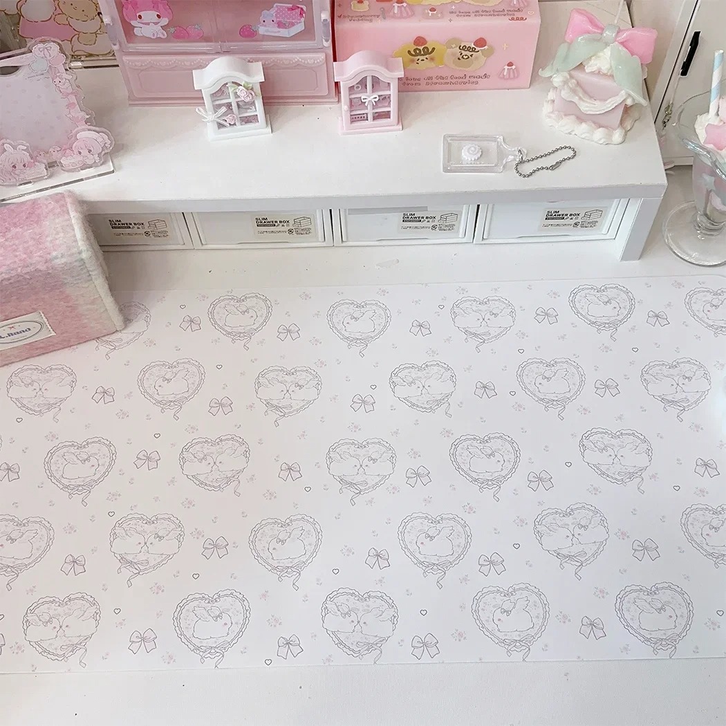 Kawaii Pink Rabbit Leather Des - مراجعة Mouse Pad Blank Sublimation وسعره