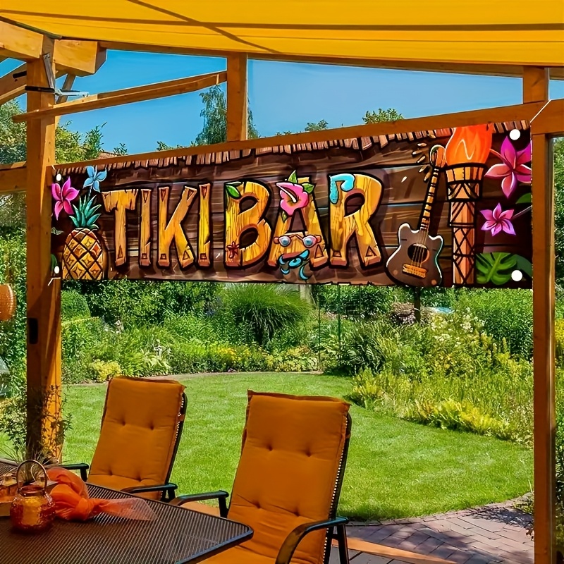 Tiki Bar Banner Tropical Hawai - مراجعة Yard Sign Blank وسعره