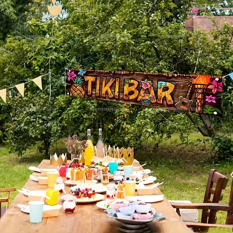 Tiki Bar Banner Tropical Hawai - مراجعة Yard Sign Blank وسعره