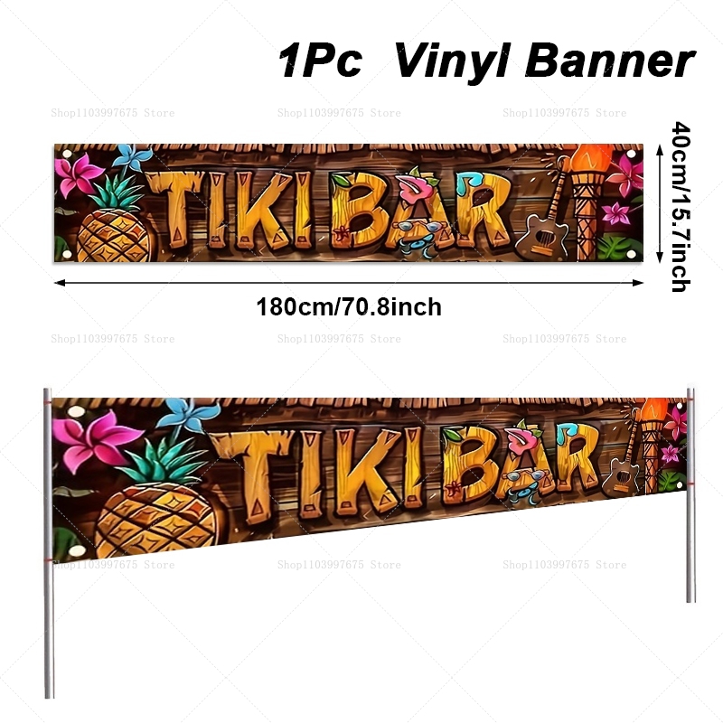 Tiki Bar Banner Tropical Hawai - مراجعة Yard Sign Blank وسعره