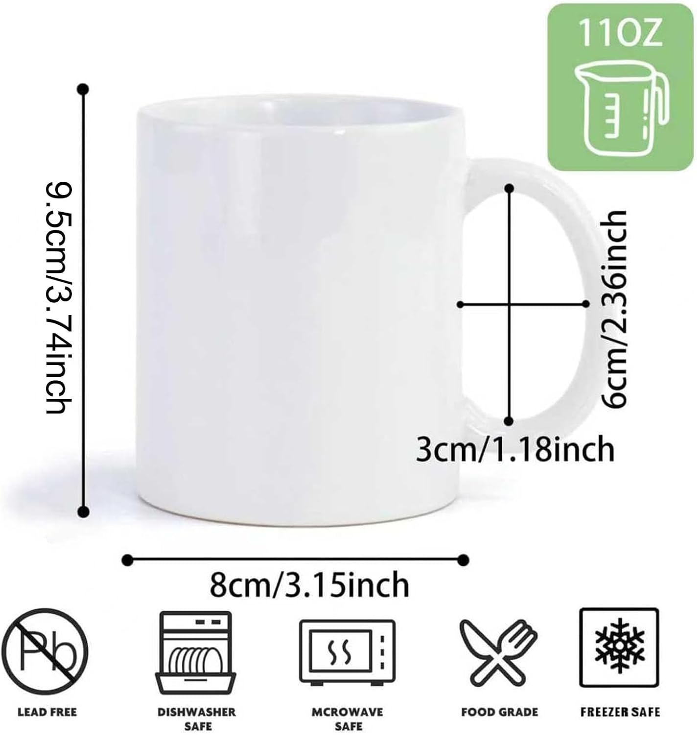 36pcs Sublimation Mugs 11oz Wh - مراجعة Sublimation Mug White وسعره