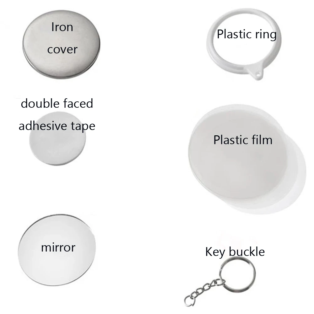 New 100PCS Key Ring Mirror Bla - مراجعة Button Badge Blank وسعره