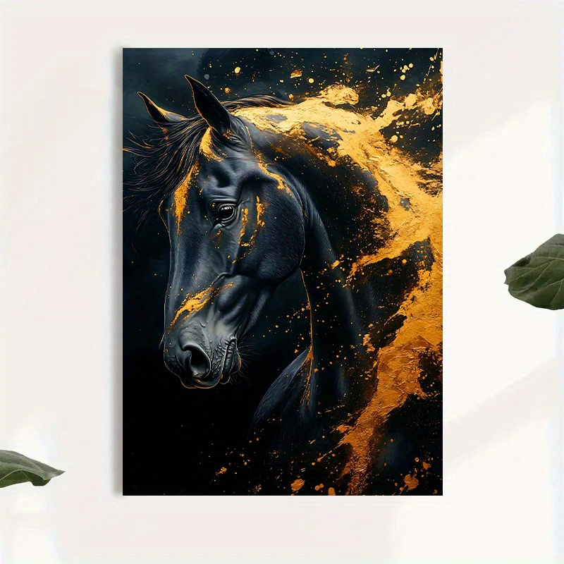 1pc Elegant Black Horse Canvas - مراجعة Canvas Wrap Ready وسعره