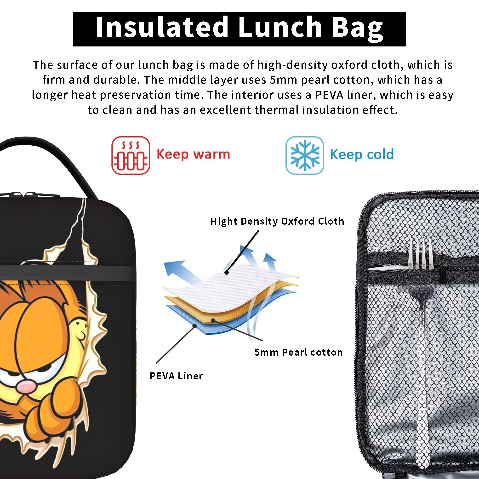 Garfielded Insulated Lunch Bag - مراجعة Tote Bag Sublimation وسعره