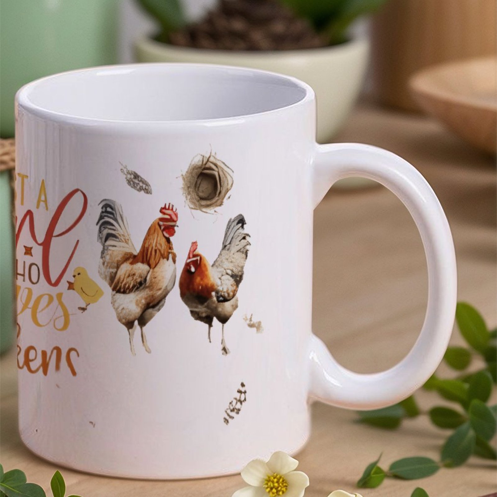 Just A Girl Who Loves Chickens - مراجعة Sublimation Mug White وسعره