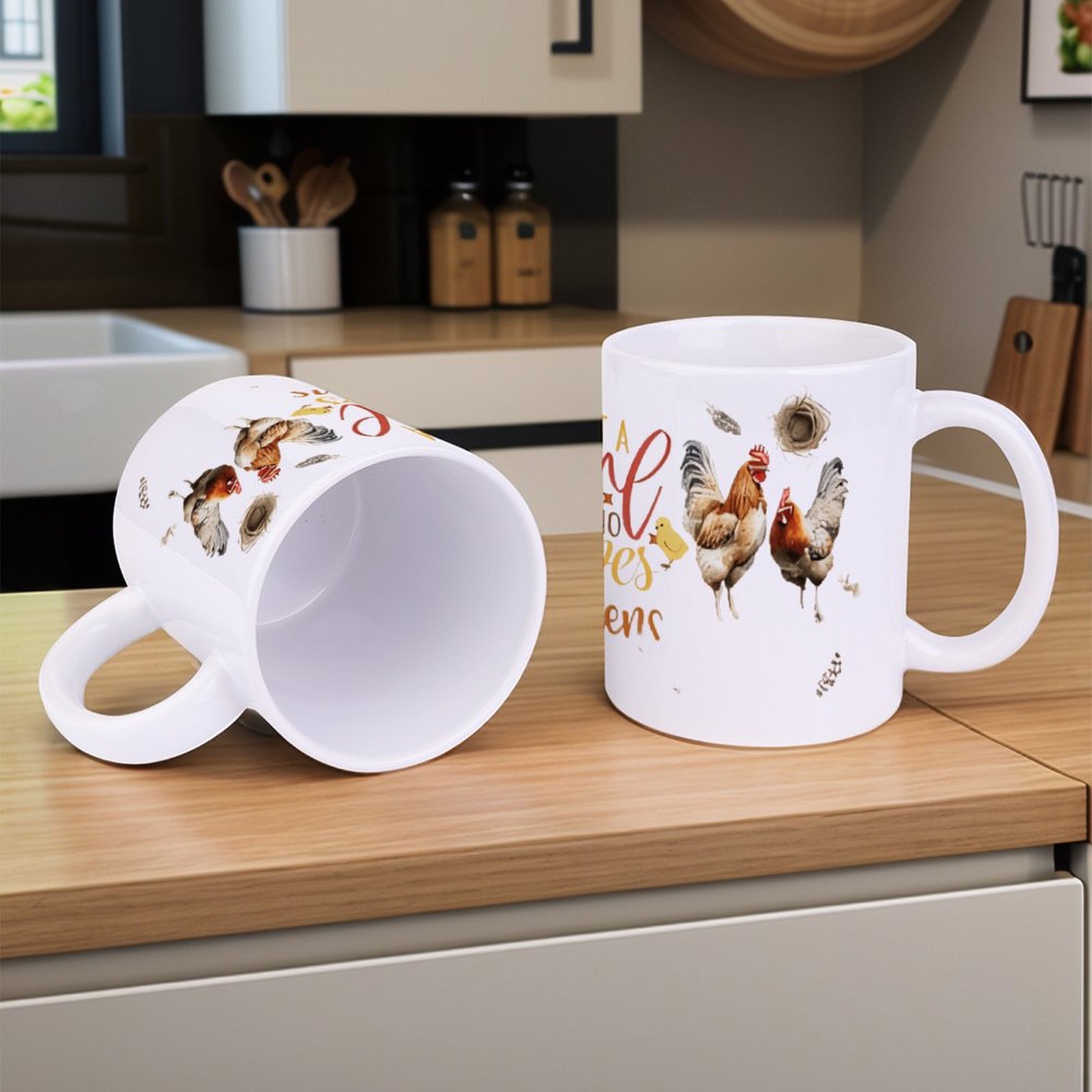 Just A Girl Who Loves Chickens - مراجعة Sublimation Mug White وسعره