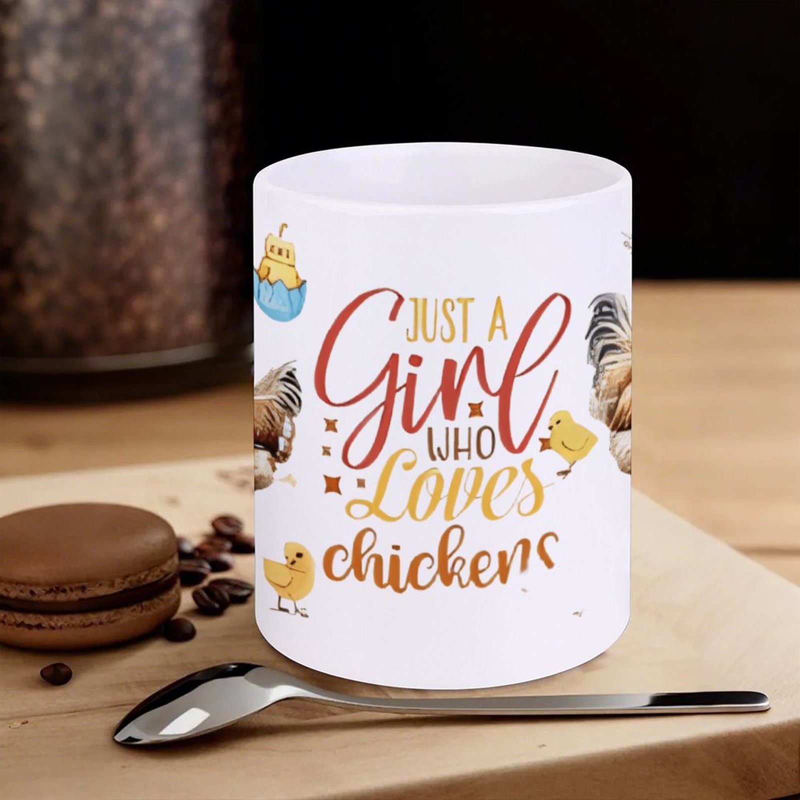 Just A Girl Who Loves Chickens - مراجعة Sublimation Mug White وسعره