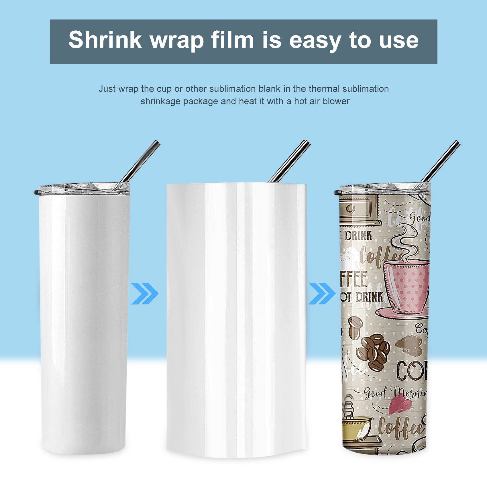 ABHI-30Pcs Sublimation Shrink  - مراجعة Sublimation Mug White وسعره