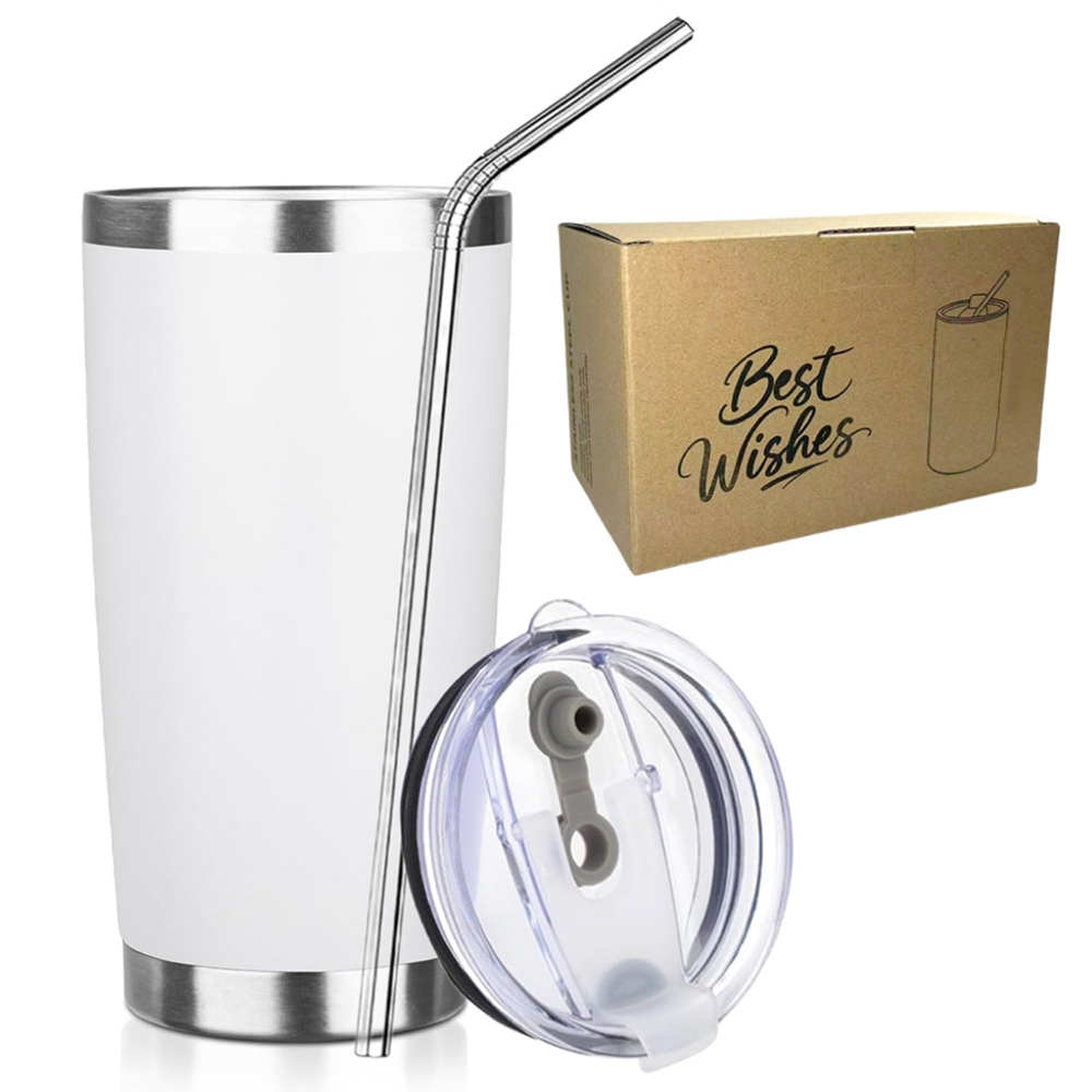 20oz Tumbler Mug with Lid and  - مراجعة Tumbler 20Oz White وسعره