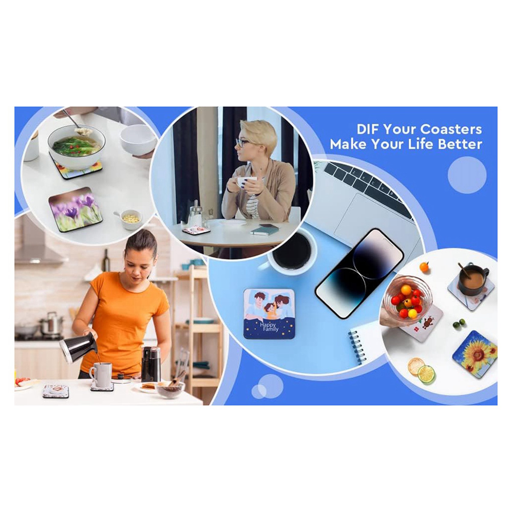 F-F 40PCS Square Sublimation B - مراجعة Coaster Sublimation Blank وسعره