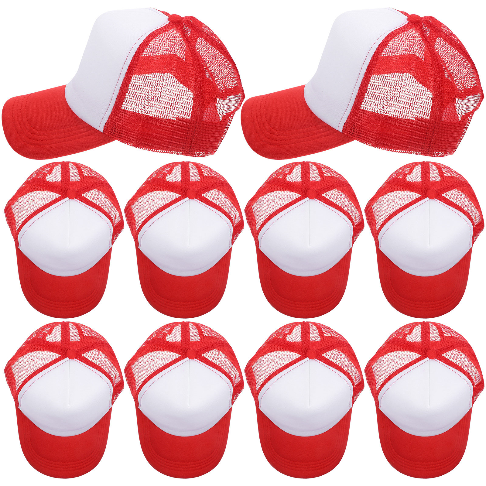 10Pcs DIY Blank Mesh Baseball  - مراجعة Hat Sublimation Blank وسعره